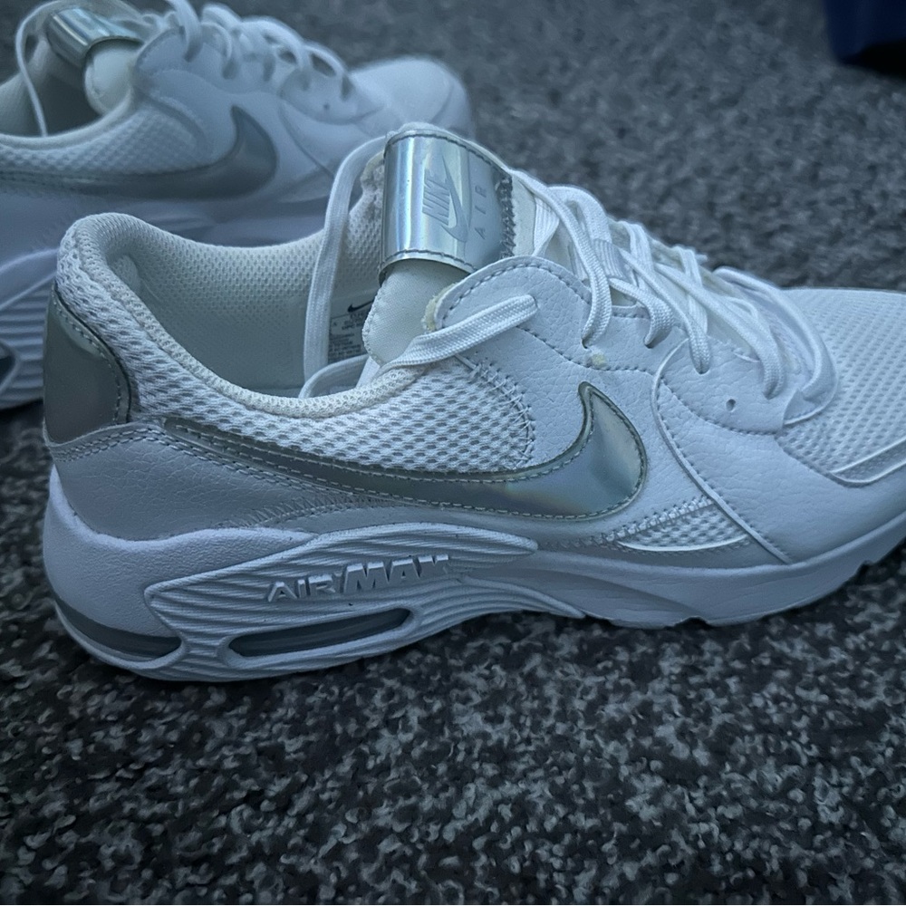 Nike White and Silver Sneakers